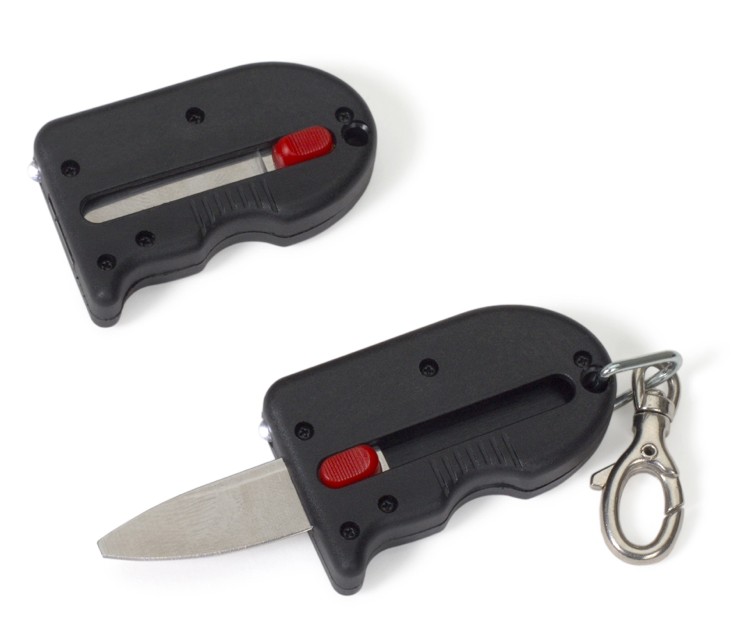 Porte-clefs avec couteau rétractable et LED